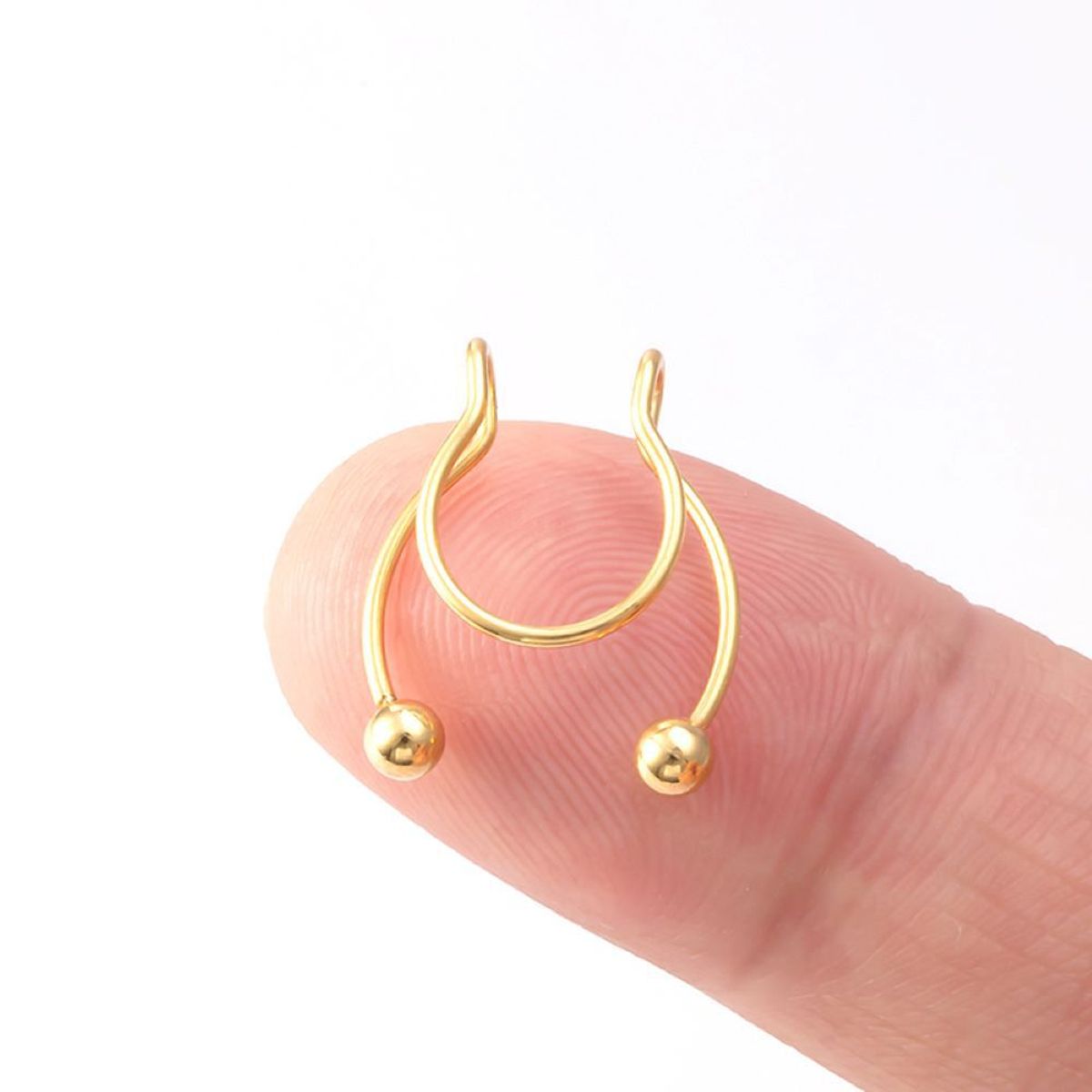 GENERICO - Piercing septum falso dorado para nariz