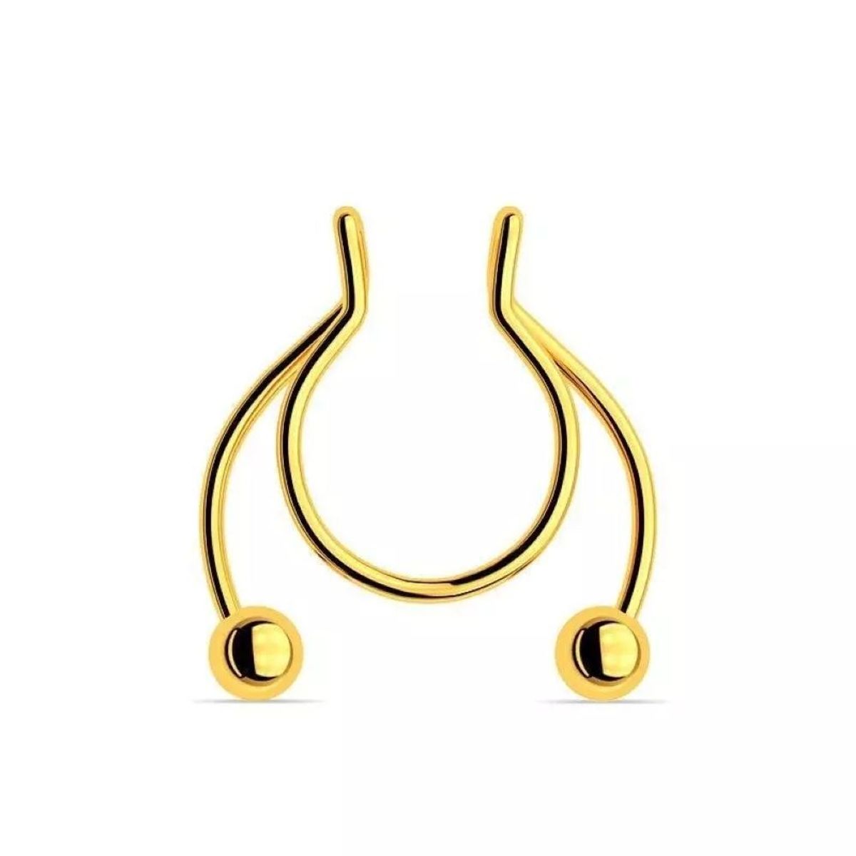 GENERICO - Piercing septum falso dorado para nariz