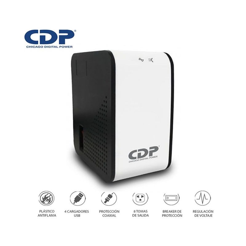CDP - Estabilizador CDP R2C-AVR1008I 1000VA 8 Salidas