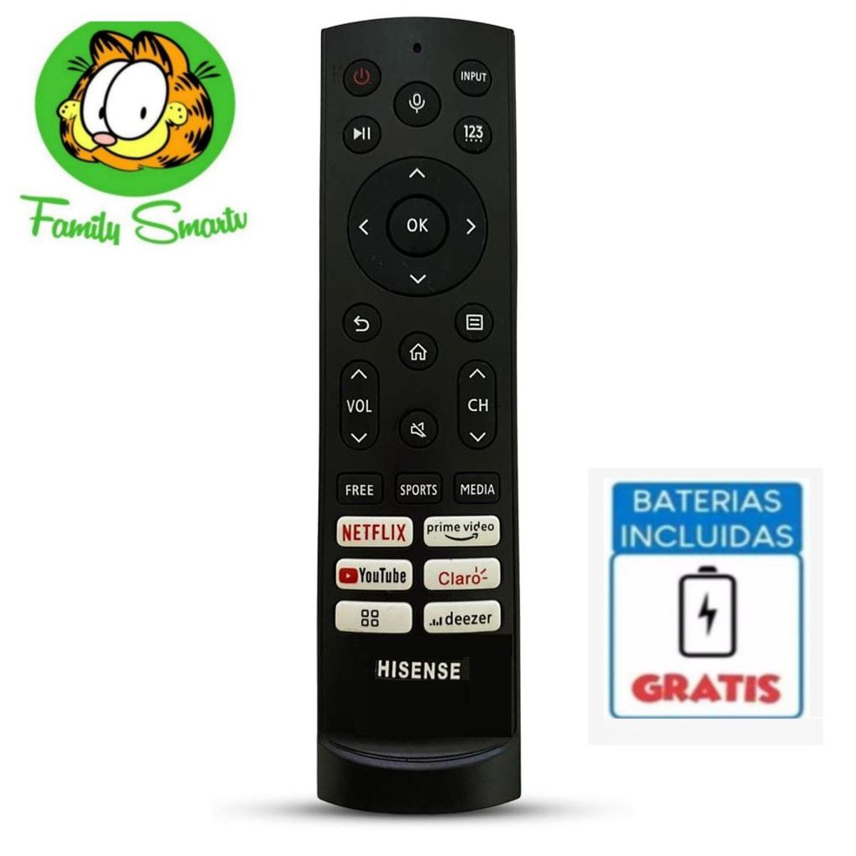 GENERICO - Control Remoto Generico Para Hisense Smart Tv 2022 + Pilas