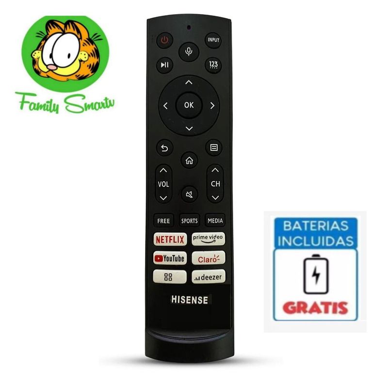 GENERICO - Control Remoto Generico Para Hisense Smart Tv 2022 + Pilas