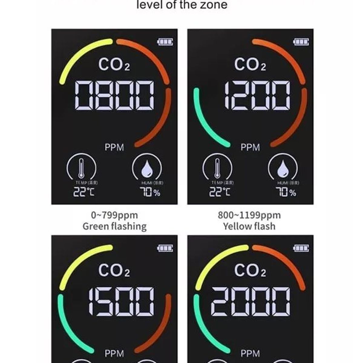 GENERICO - MEDIDOR DE CO2 DIOXIDO DE CARBONO 3 EN 1