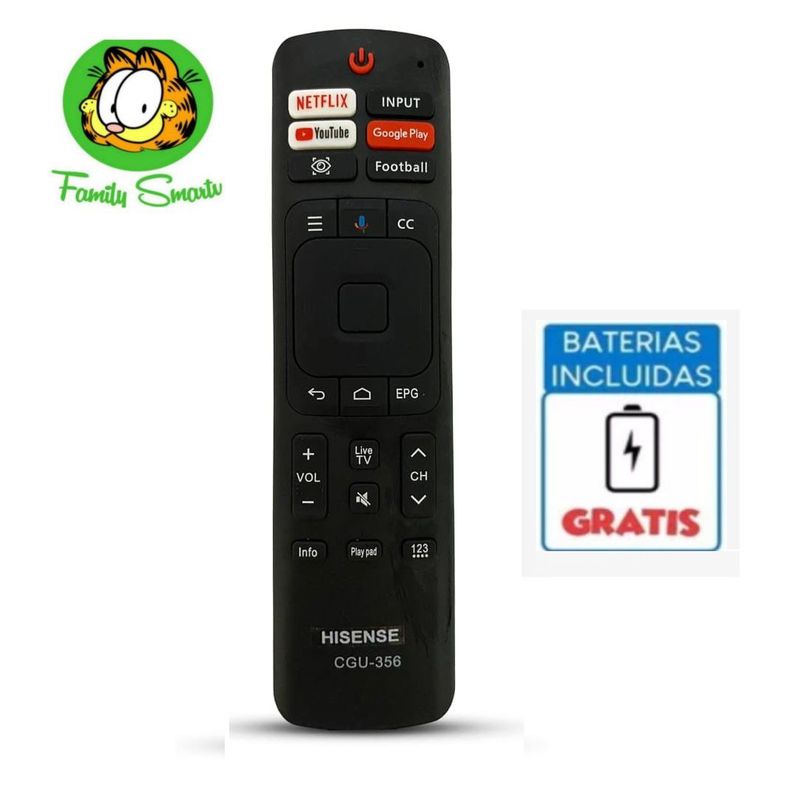 UNIVERSAL - Control Remoto Para Hisense Smart Versión nueva  Pilas