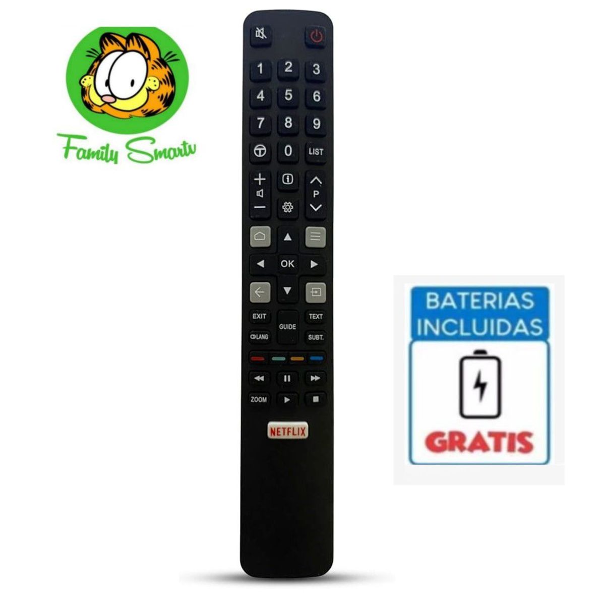 UNIVERSAL - Control remoto de para TV inteligente TCL  RC802N  Pilas