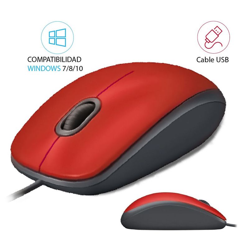 LOGITECH - Mouse Logitech M110 Silent USB Red