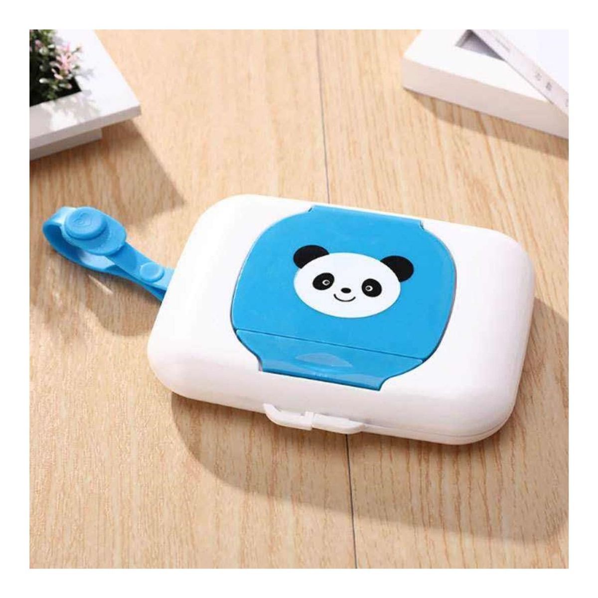 GENERICO - Porta Toallitas Humedas Panda Blanco Azul