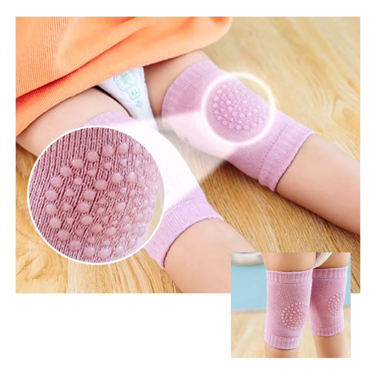 GENERICO - Rodilleras Antideslizante Gateo x 3 Pares Niña