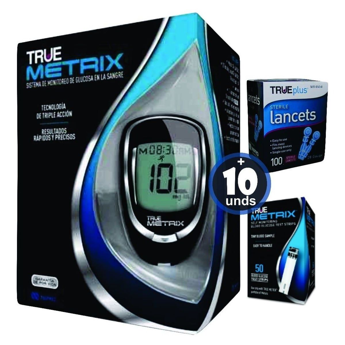 NIPRO - GLUCOMETRO TRUE METRIX MAS 10 TIRAS Y 10 LANCETAS