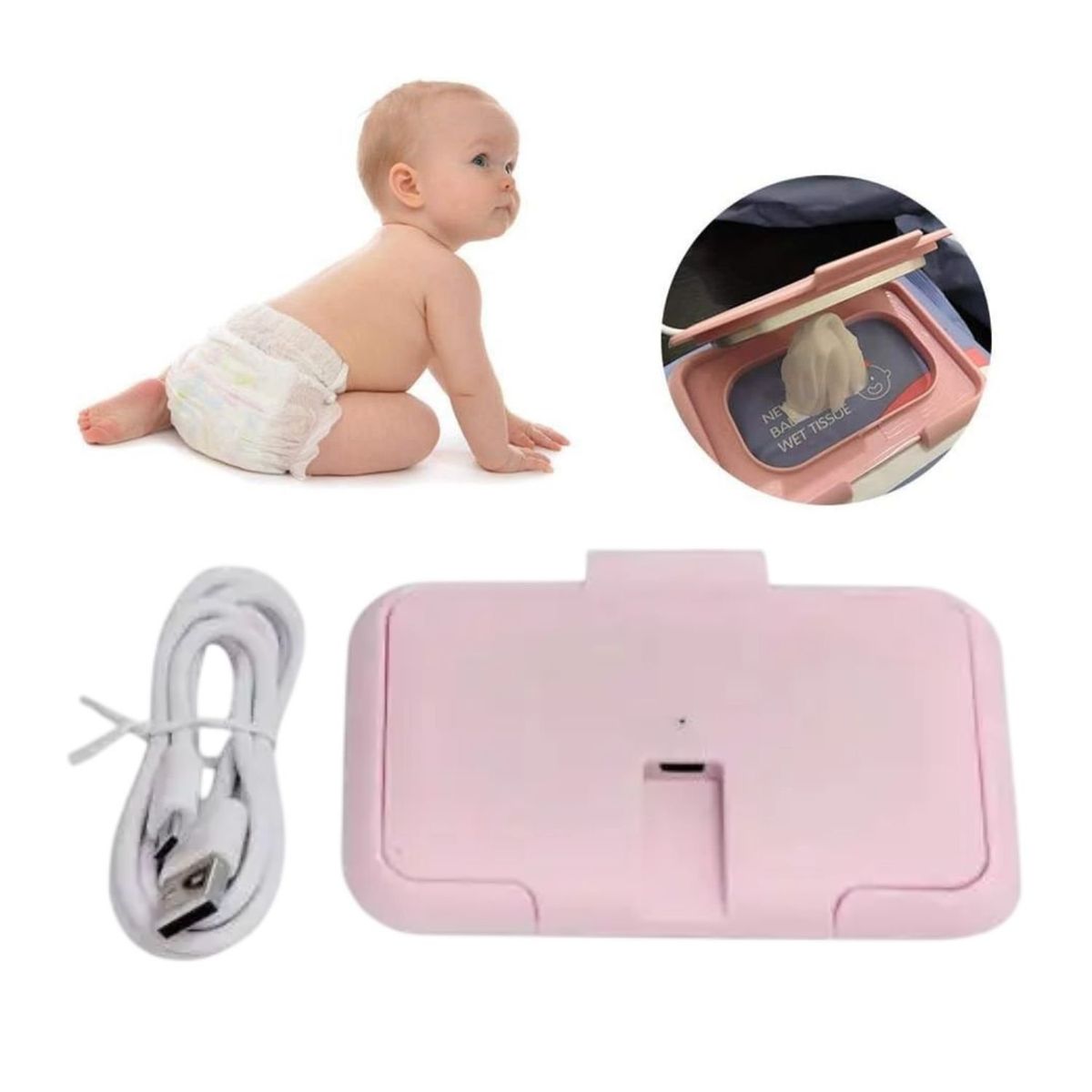 GENERICO - Calentador Toallitas Pañitos Rosado