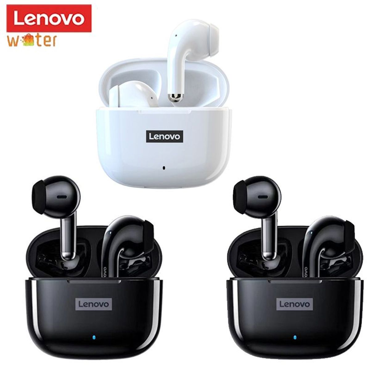 LENOVO - Set 3 De Lenovo LP40 Pro  Auricular Audífonos-2Negro y 1Blanco