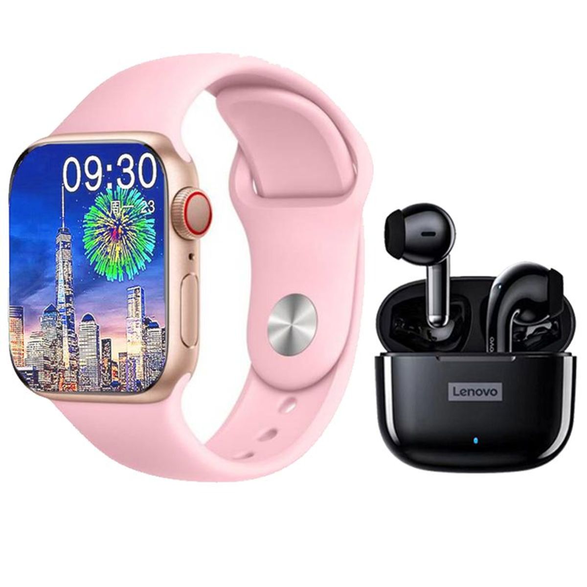 LENOVO - Audífonos Lenovo LP40 Pro Tws y Toumi Watch S9 Pro-Rosa