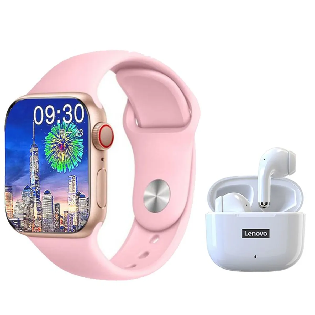 LENOVO - Audífonos Lenovo LP40 Pro Tws y Toumi Watch S9 Pro-Rosa