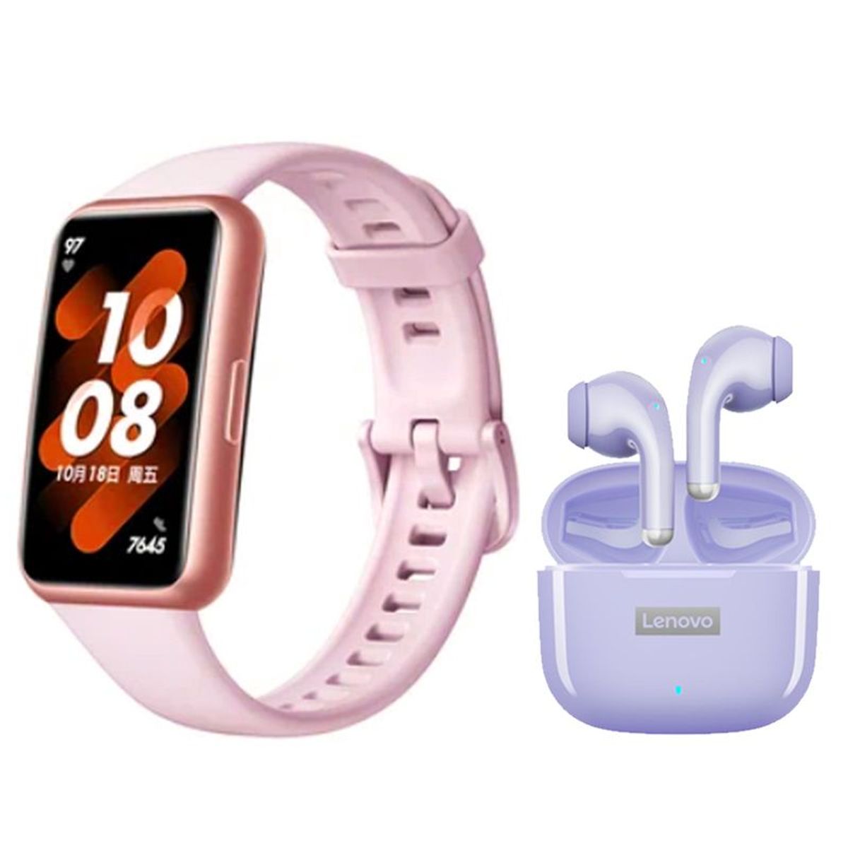 HUAWEI - Huawei Band 7 De Reloj Pulsera inteligente y Audífonos Lenovo LP40 Pro