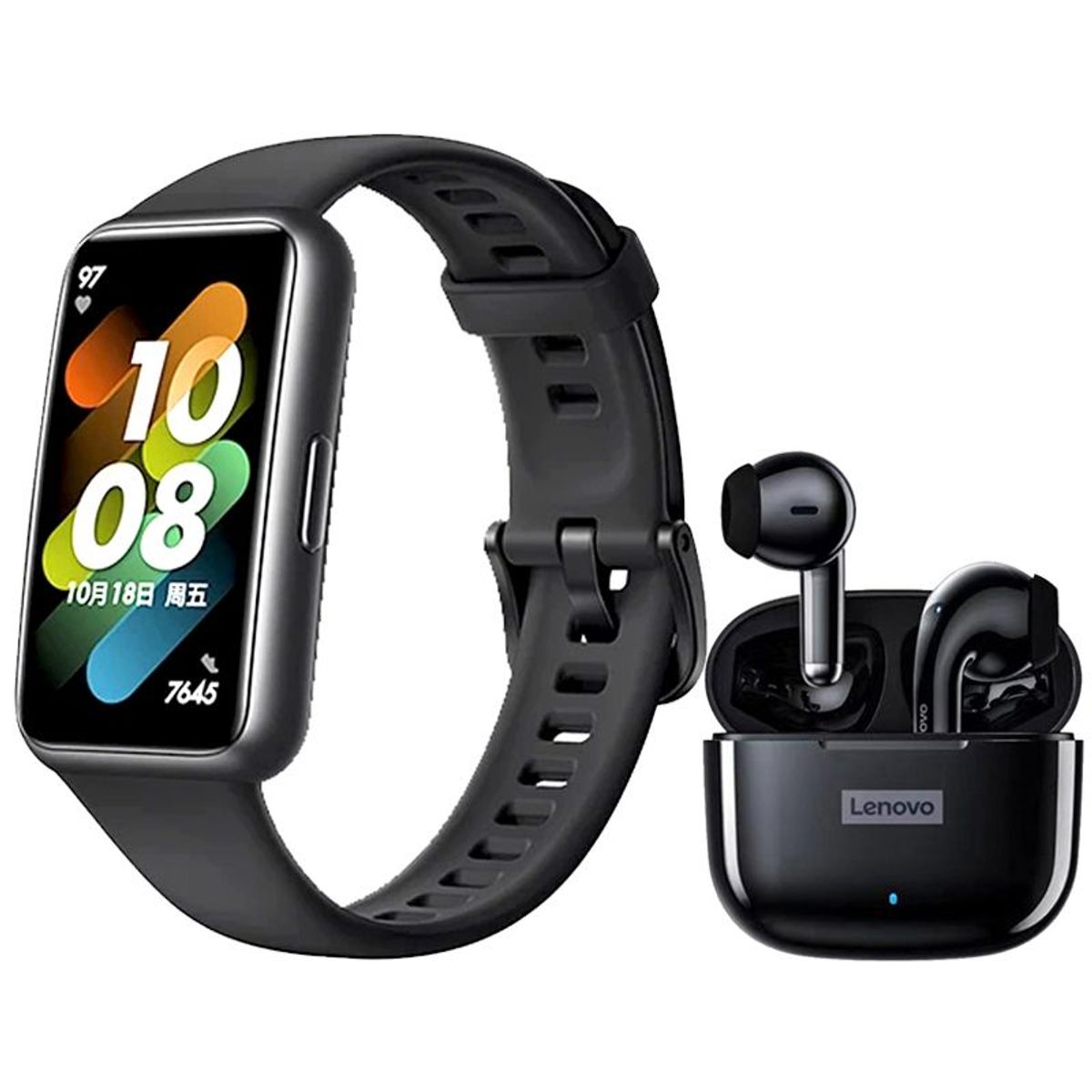 HUAWEI - Huawei Band 7 De Reloj Pulsera inteligente y Audífonos Lenovo LP40 Pro