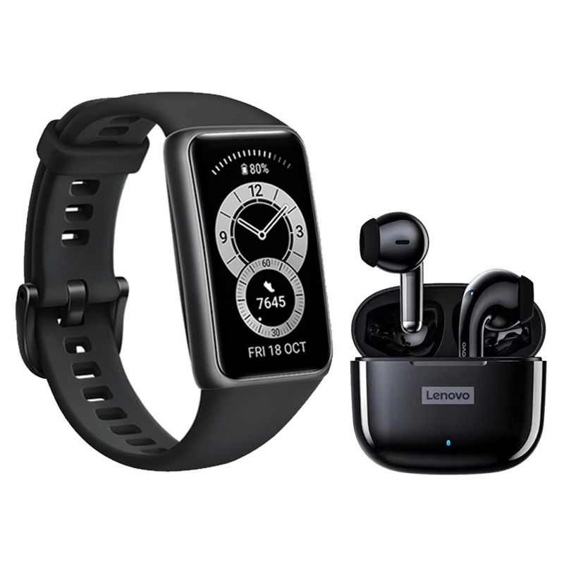 HUAWEI - Huawei Band 6 De Reloj Pulsera inteligente y Audífonos Lenovo LP40 Pro