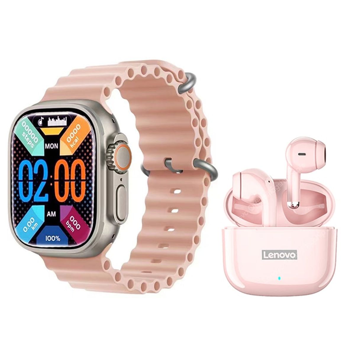 LENOVO - Lenovo LP40 Pro Audífonos-Rosa y Toumi S10 Ultra Reloj Inteligente-P