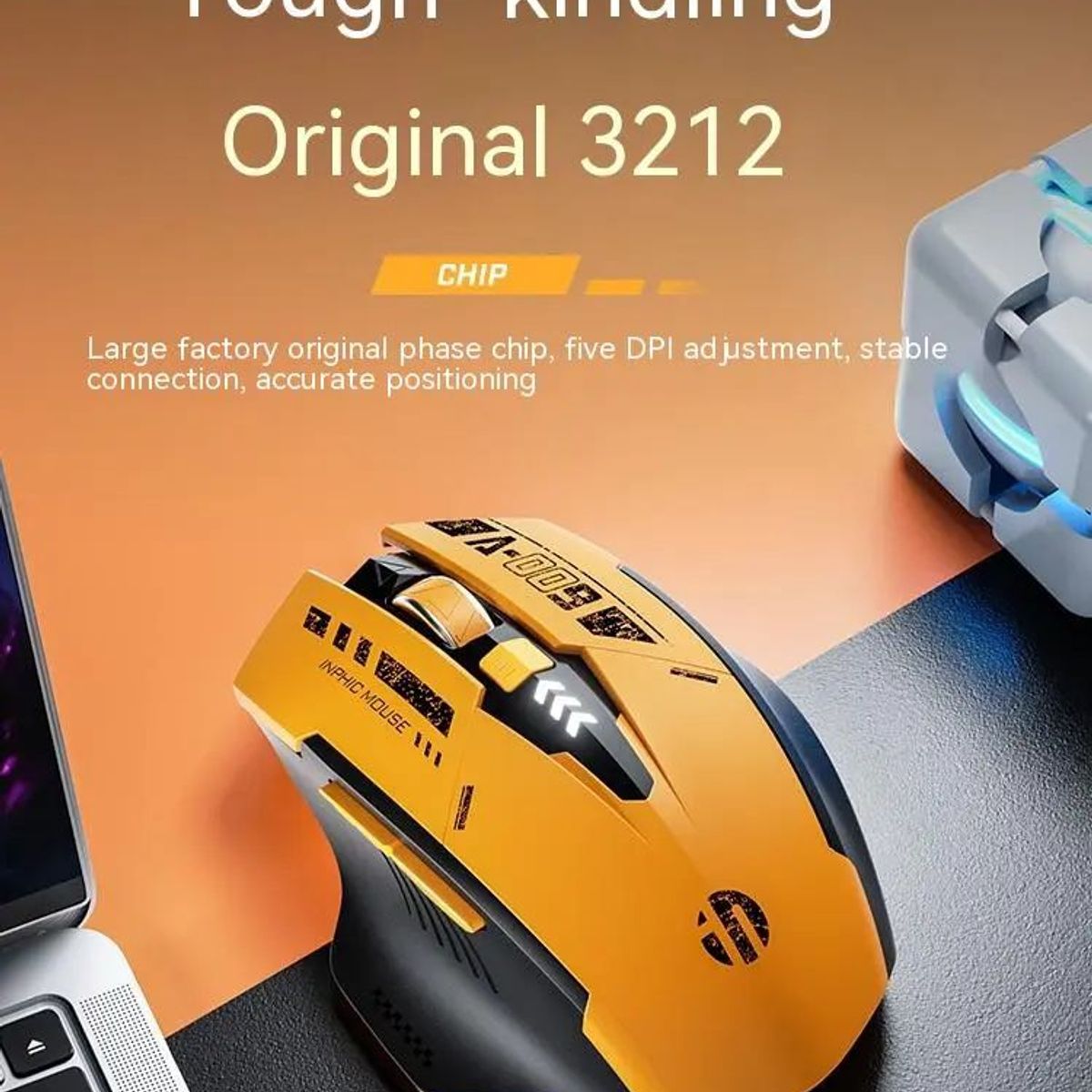 TOUMI - Ratón de tres modos Mouse inalámbrico recargable INPHIC A9 Bee 24G