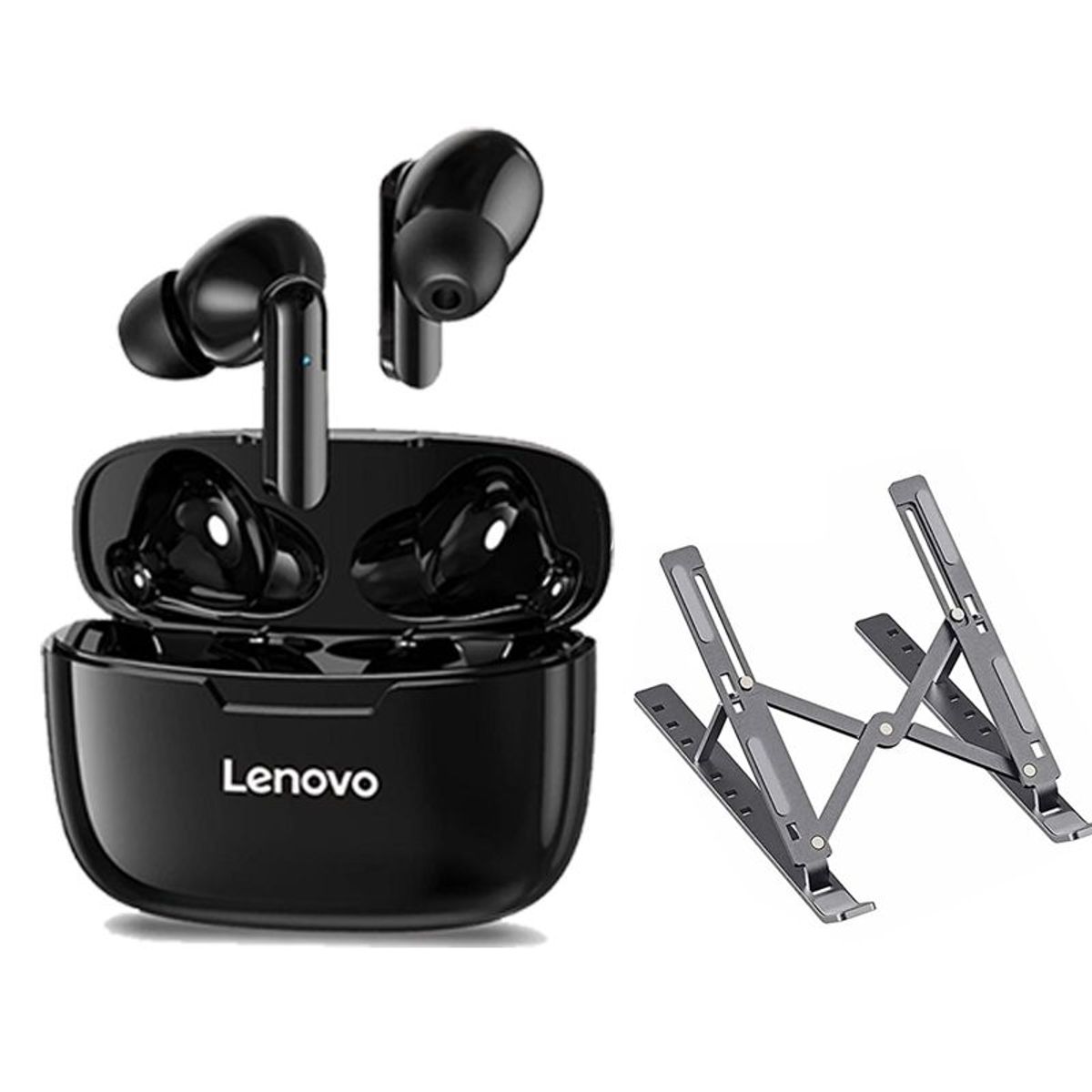 LENOVO - Audífonos Lenovo XT90 De Tws-Negro y Soporte plegable de elevación