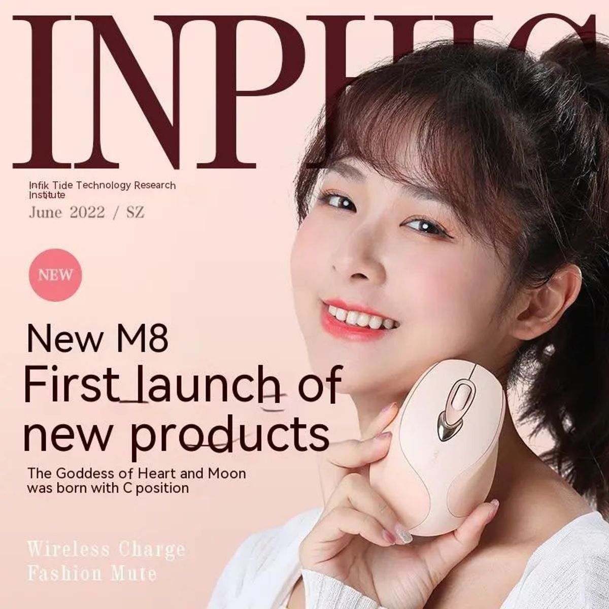 TOUMI - INPHIC Ratón M8 inalámbrico recargable y altamente sensible 24G