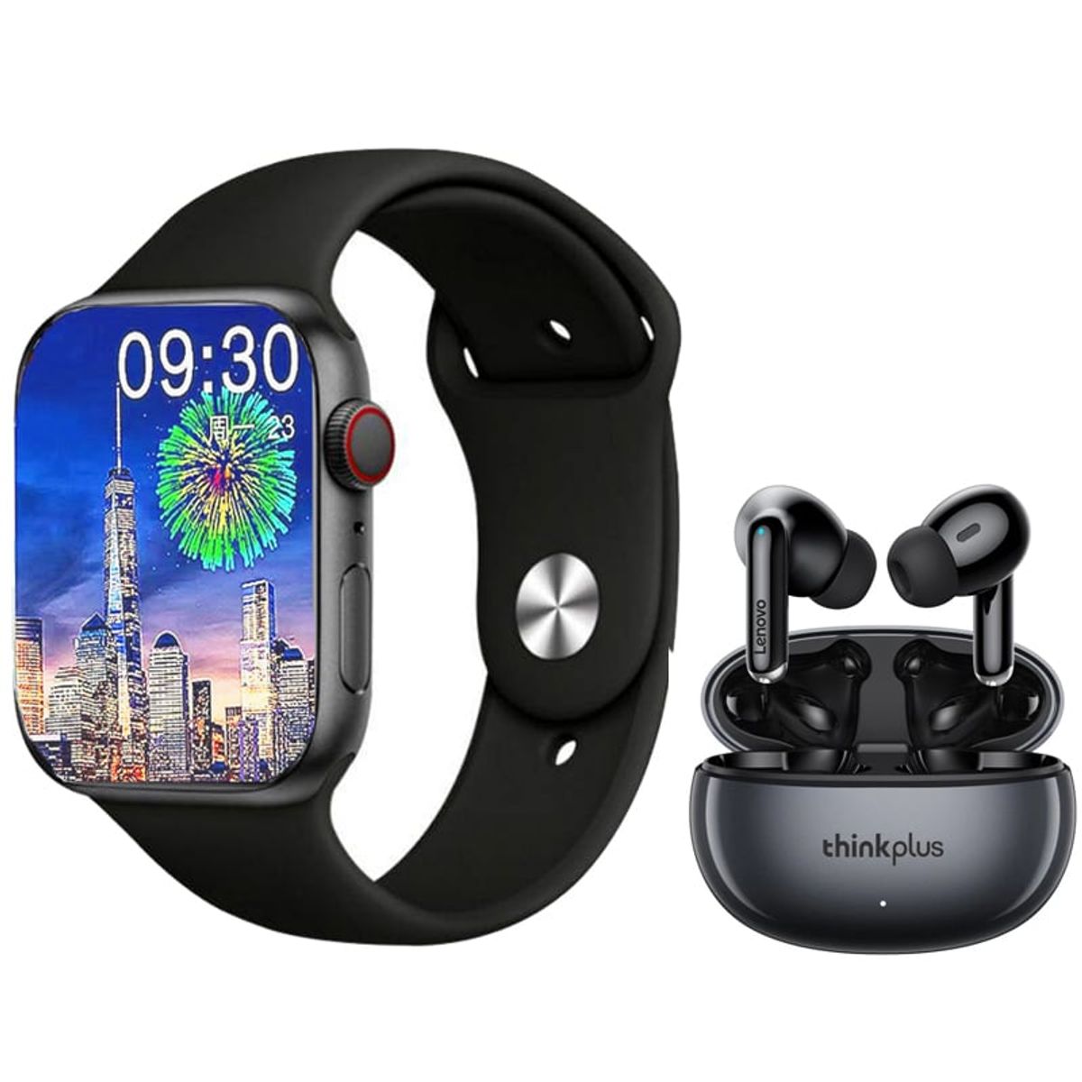 LENOVO - Lenovo LP5 audífonos tws y Toumi Watch 2-Negro