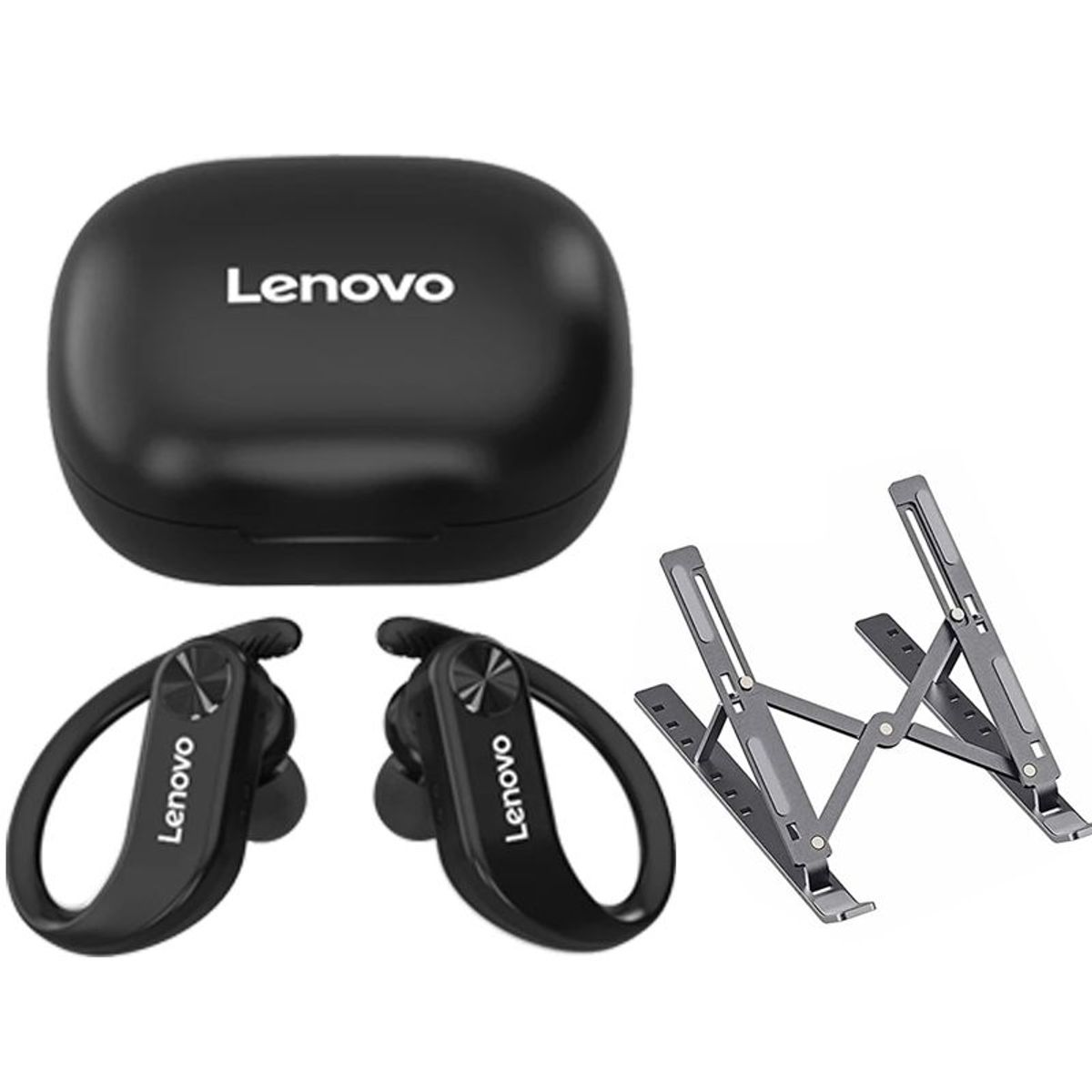 LENOVO - Audífonos Lenovo LP7 De Tws-Negro y Soporte plegable de elevación
