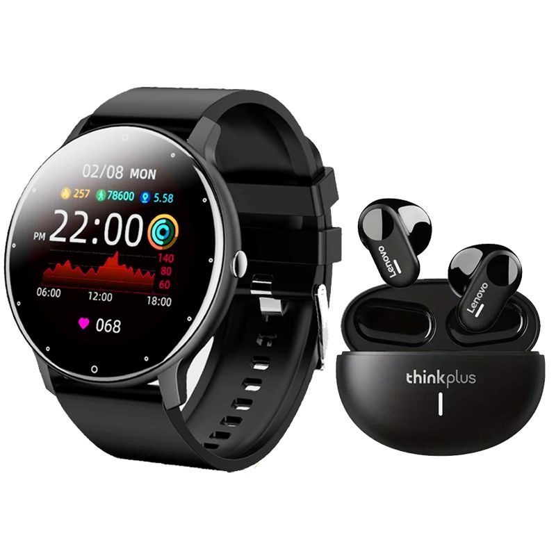 LENOVO - Audífonos Lenovo LP19 De Tws y Toumi Fit 2 watch-Negro
