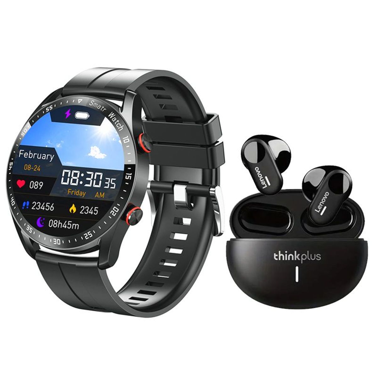 LENOVO - Lenovo LP19 De Audífono y Toumi watch GT-X-Negro