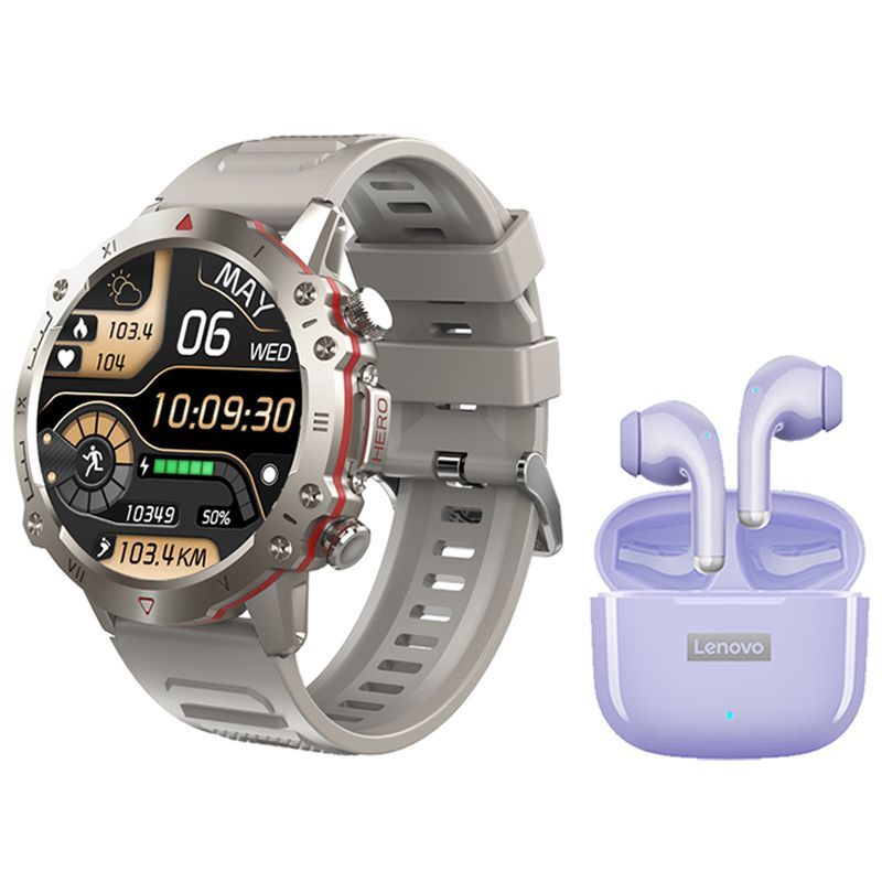 LENOVO - Lenovo LP40 Pro De Audífonos tws-Morado y Toumi Watch GT-D Dorado