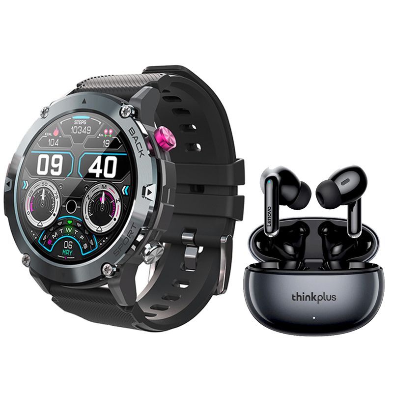 LENOVO - Toumi GT-C Reloj inteligente militar y Lenovo XT88 De Auriculares tws