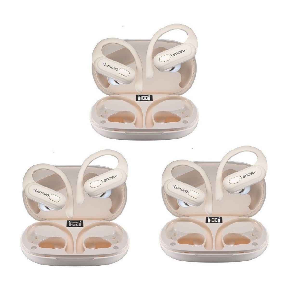 LENOVO - 3PCS Audífonos Lenovo XT60 De  Tws Audífonos Bluetooth 5.3-Blanco