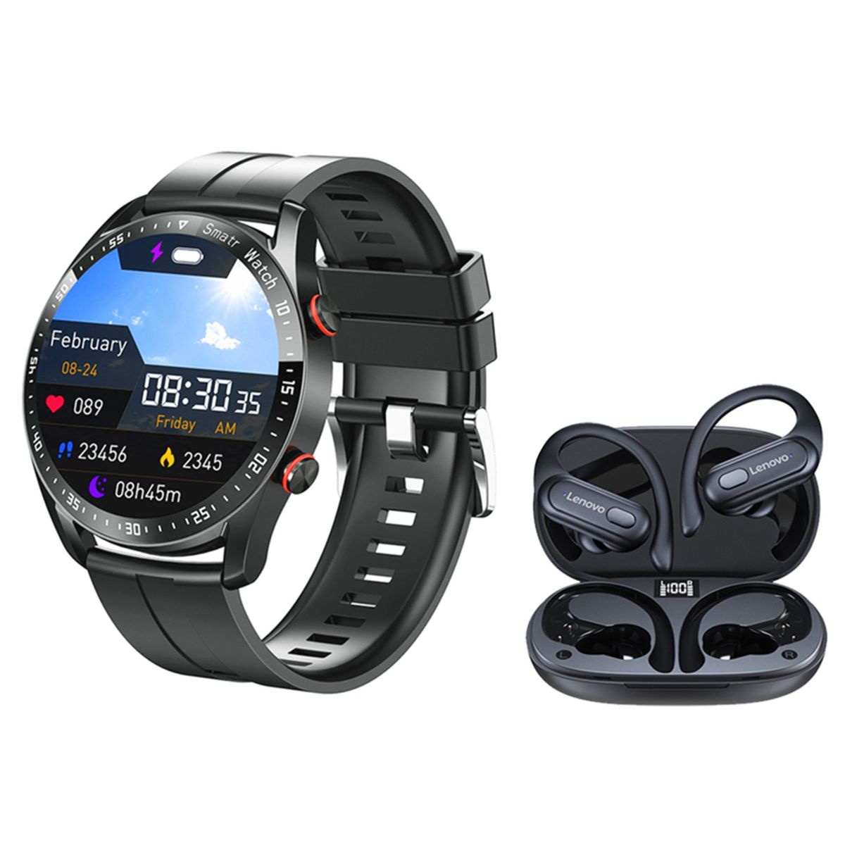 LENOVO - Lenovo XT60 De Audífonos tws-Negro y Toumi Watch GT-X-Negro