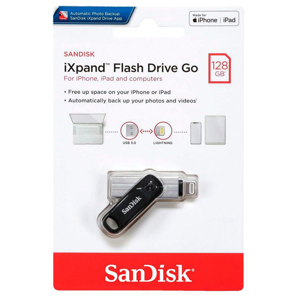SANDISK - Sandisk Memoria Usb 3.0 Otg Dual 128 Gb iPhone Ixpand Go