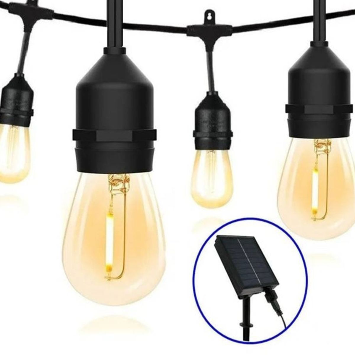 MN ELECTRONICS - Guirnalda Solar 15 Focos Led 1.5W 10 metros IP67