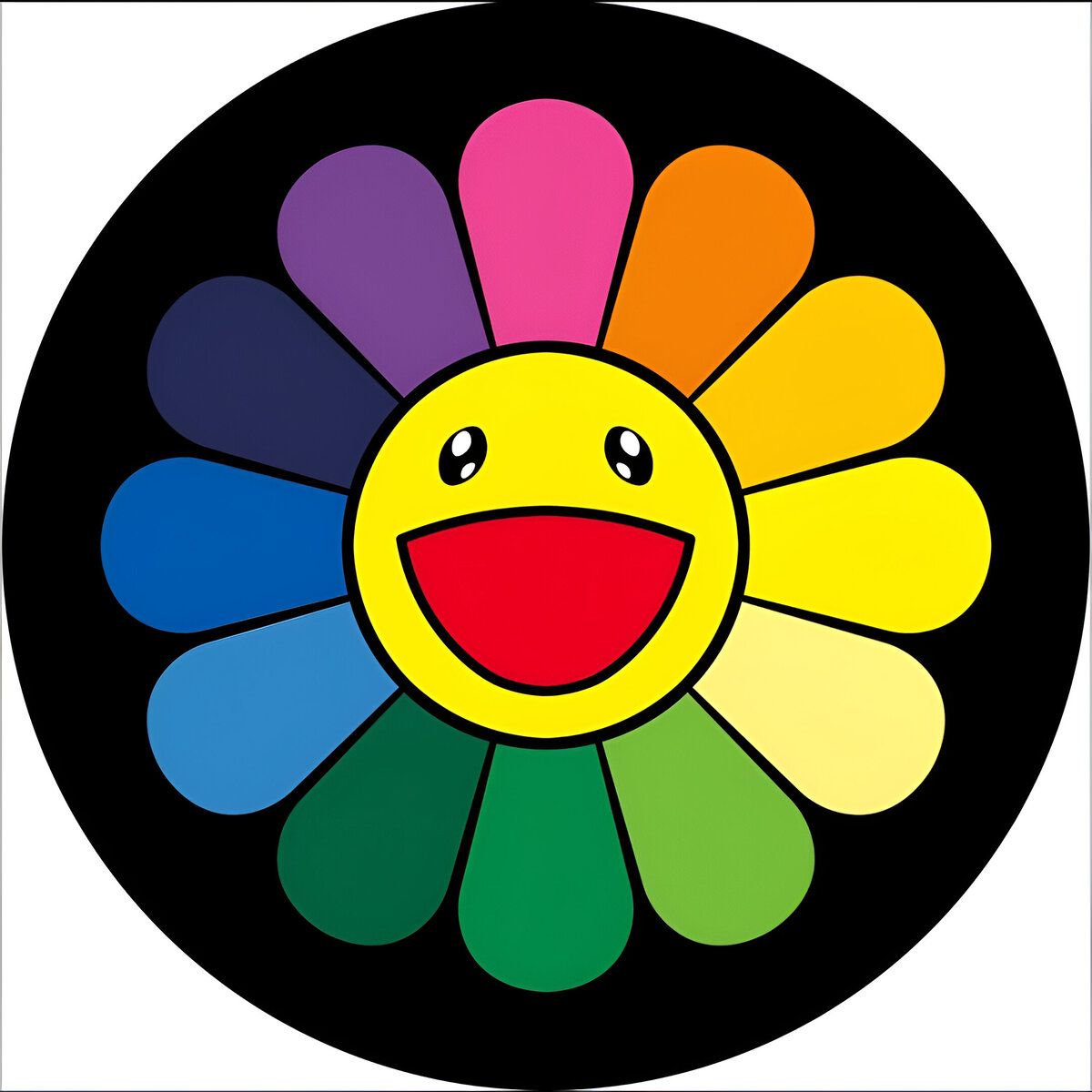 ELMEJORPRECIO - Alfombra Circular Para Dormitorio Diseño Girasol Multicolor