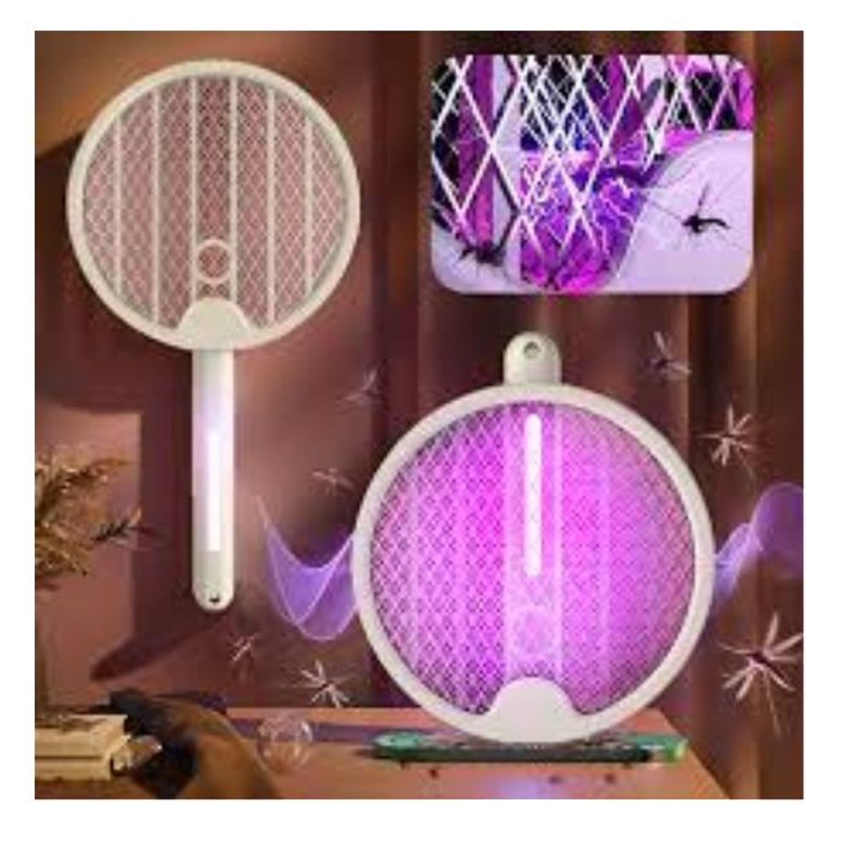 GENERICO - Raqueta electrica mata zancudos moscas mosquitos