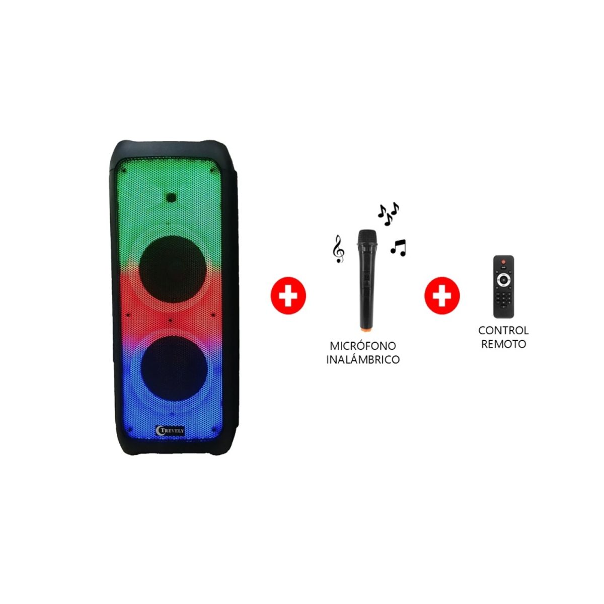 TREVELY - Parlante Dual 10 TREVELY WT-1020 Bluetooth - 500W