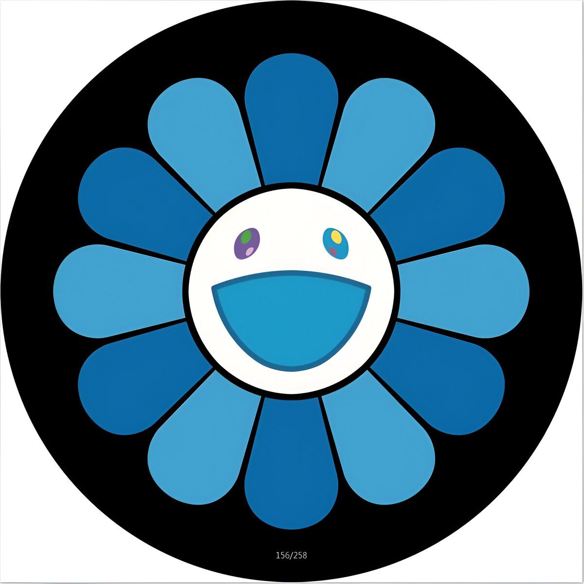 ELMEJORPRECIO - Alfombra Circular Para Dormitorio Diseño Girasol Azul