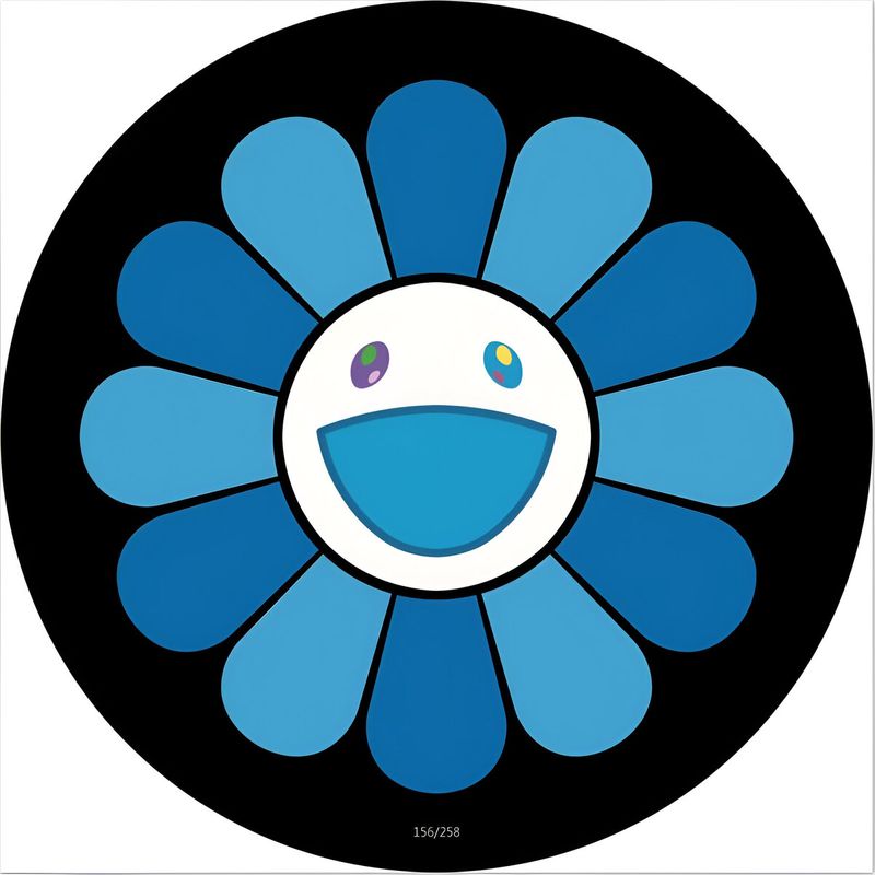 ELMEJORPRECIO - Alfombra Circular Para Dormitorio Diseño Girasol Azul