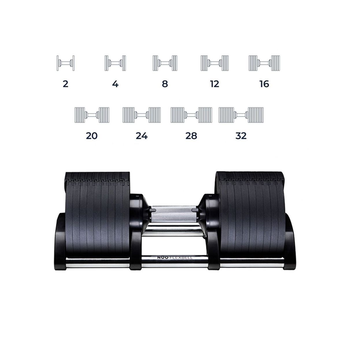 GENERICO - Set de mancuernas regulables en peso hasta 32kg por lado
