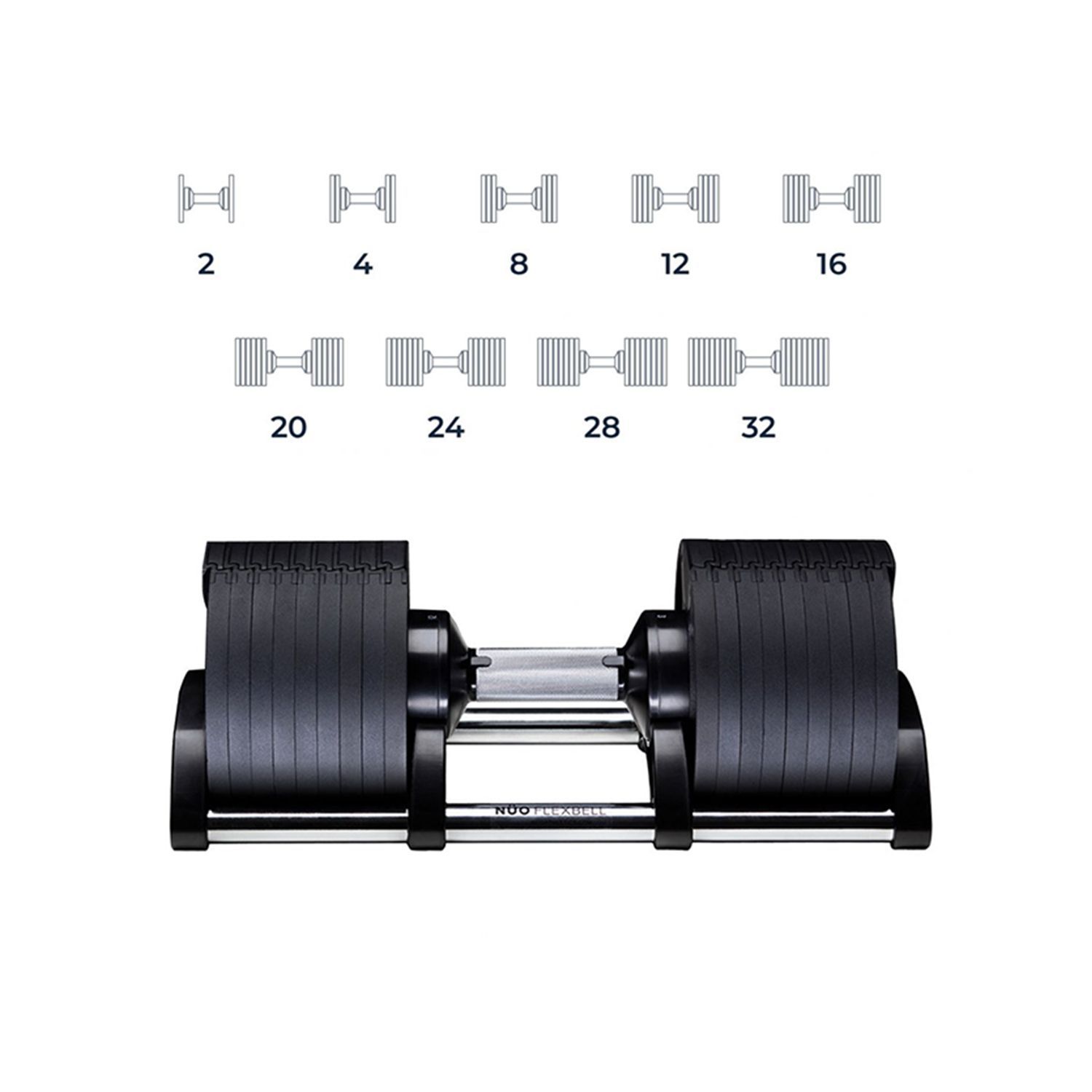 Set de mancuernas regulables en peso hasta 32kg por lado GENERICO