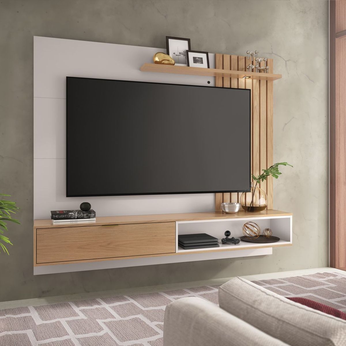 PAZART MUEBLES - Centro De Entretenimiento Panel Maui Freijo 65