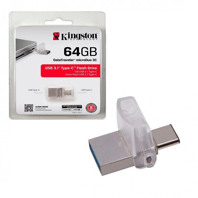 KINGSTON - Memoria Usb Kingston 3.1 MicroDuo DTDUO3C 64GB Tipo C