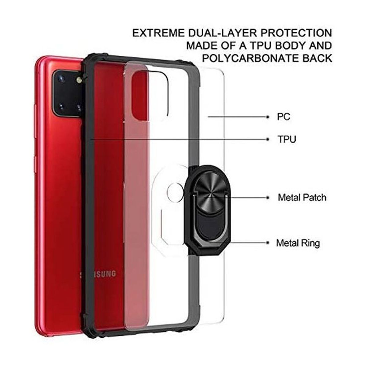 GENERICO - Case funda tpu + acrilico samsung galaxy note 10 lite azul