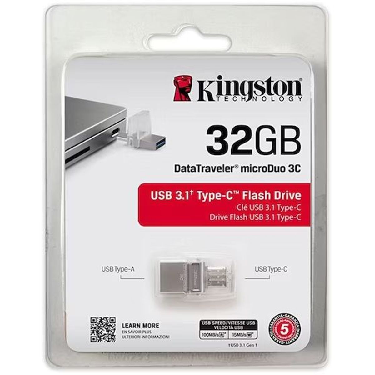 KINGSTON - Memoria Usb Kingston 3.1 MicroDuo DTDUO3C 32gb Tipo C
