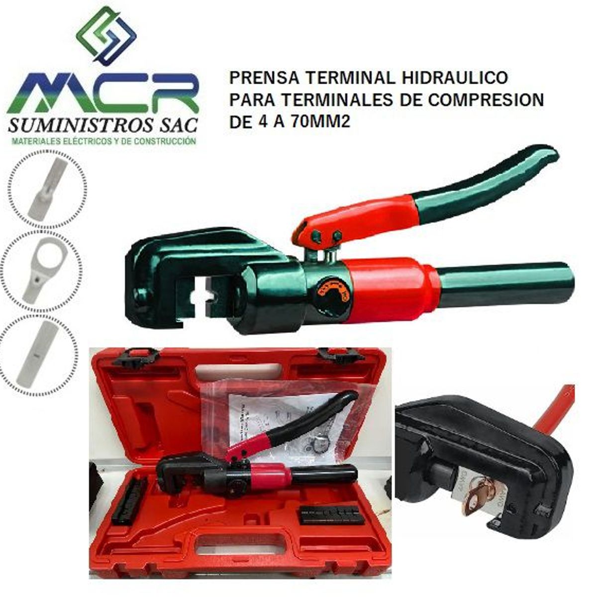 GENERICO - PRENSA TERMINAL HIDRAULICO PARA TERMINAL DE COMPRESION 4 A 70 MM2