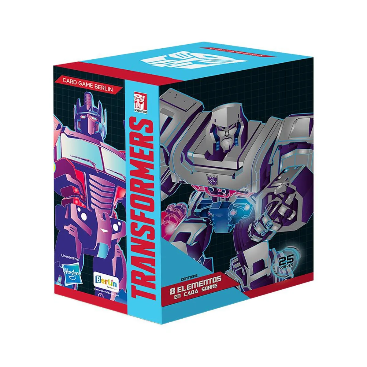EDITORIAL BERLIN - Transformers Cards Game, 1 Cajita (25 Sobres)