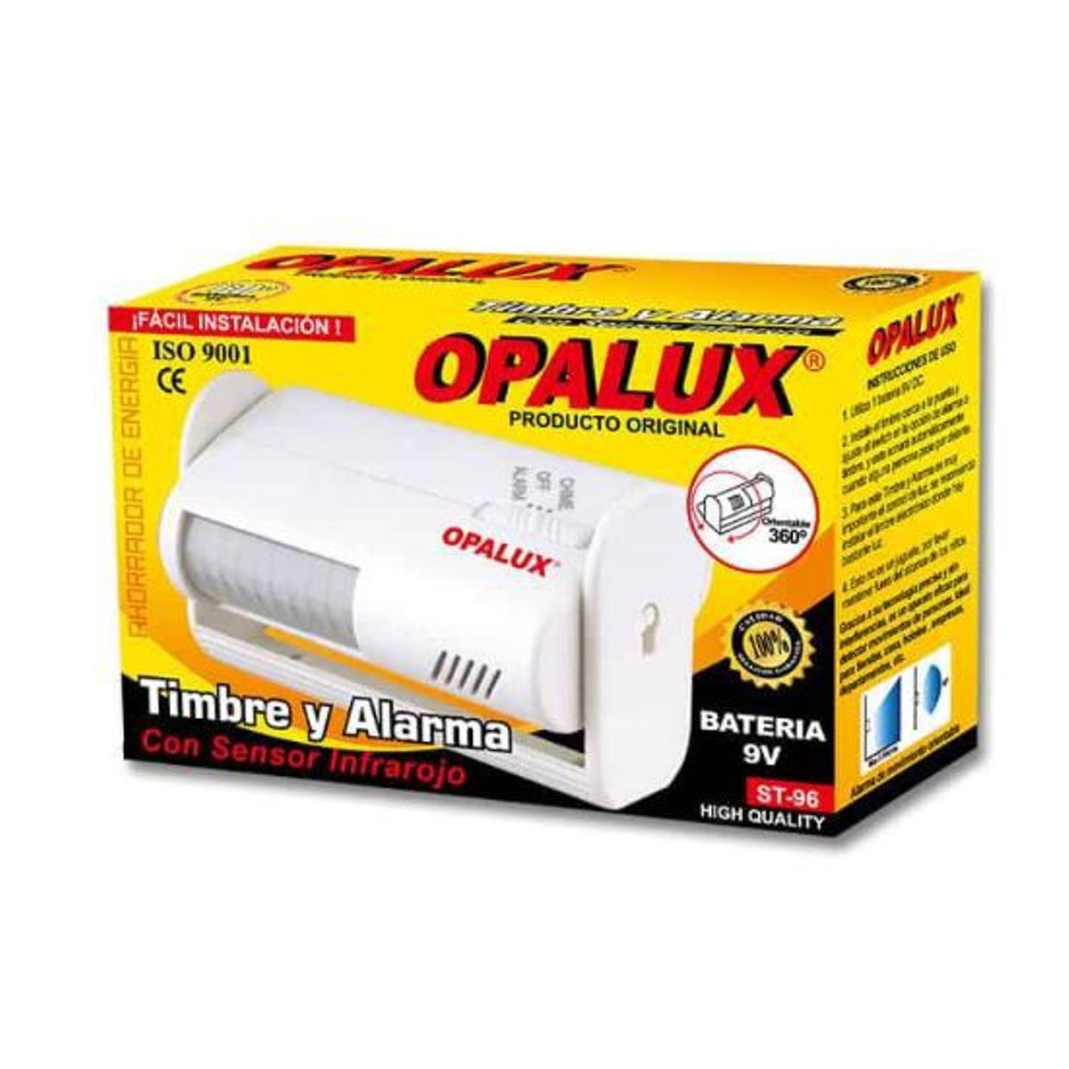OPALUX - Sensor de Movimiento con AlarmaTimbre ST-96 OPALUX