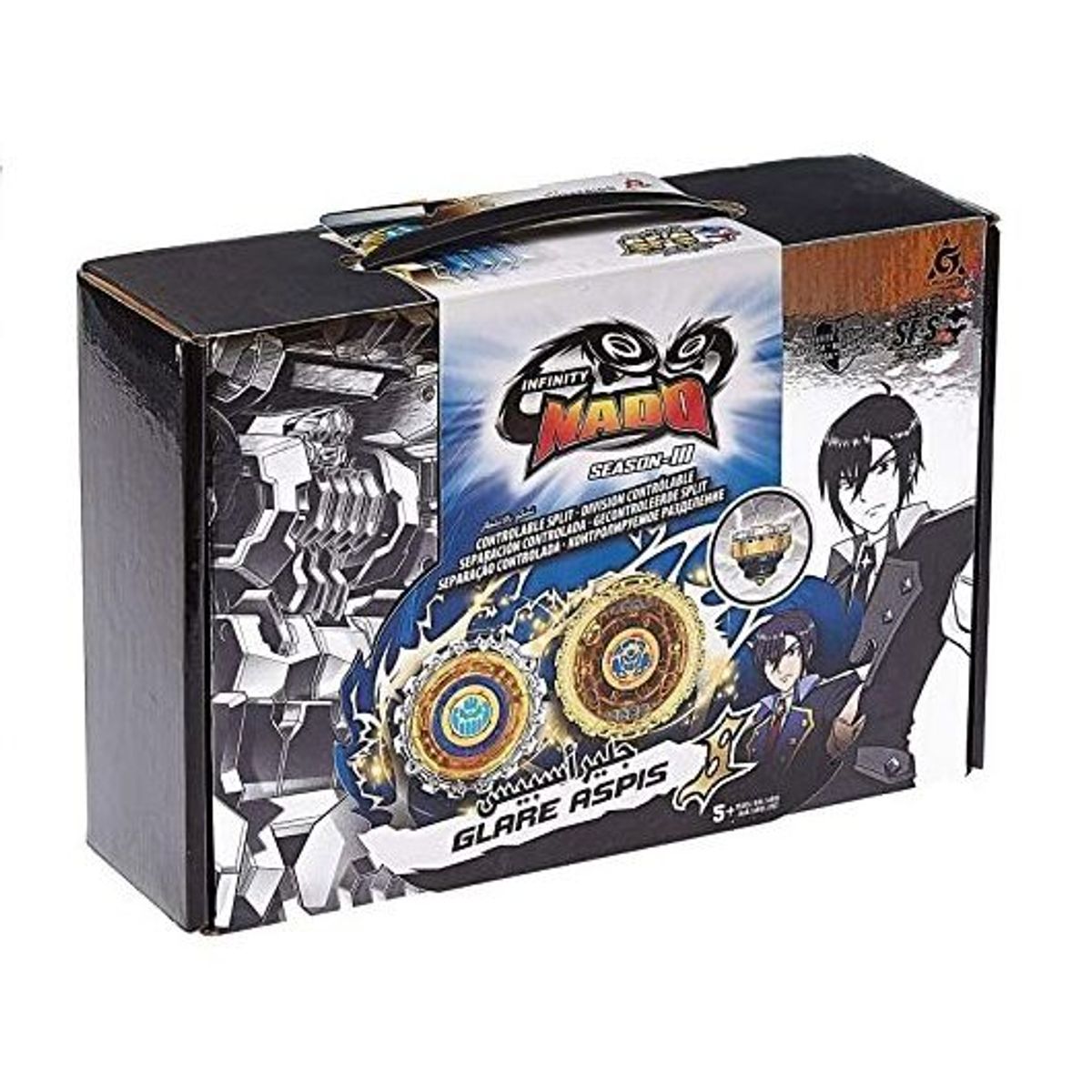 INFINITY NADO - Juguete Trompo de Batalla Maletín de Metal Glare Aspis