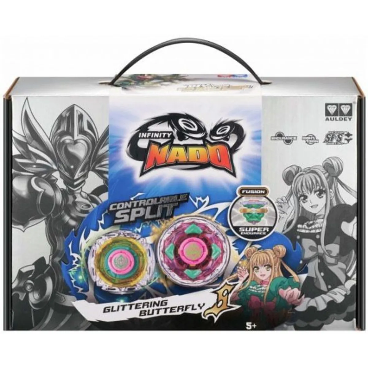 INFINITY NADO - Juguete Trompo de Batalla Maletín de Metal Glittering Butterfly