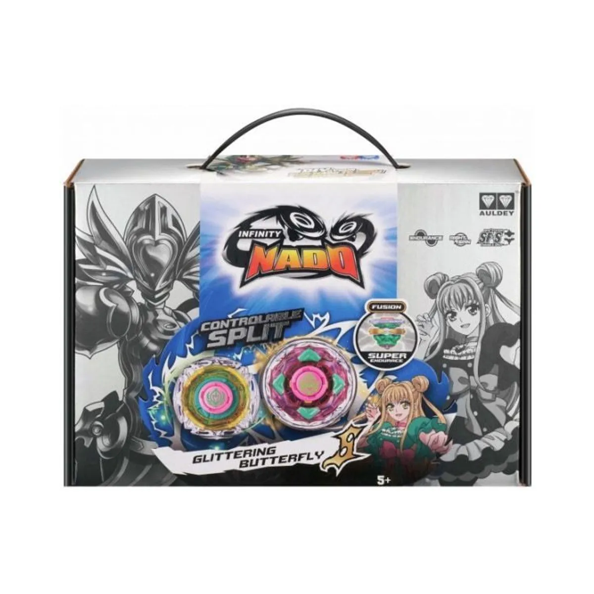 INFINITY NADO - Juguete Trompo de Batalla Maletín de Metal Glittering Butterfly